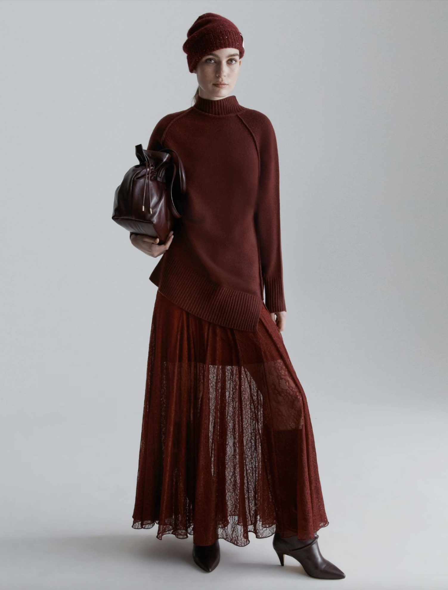 Marella – Πουλόβερ με ψηλό λαιμό – Μπορντώ Marella – Πουλόβερ με ψηλό λαιμό – Μπορντώ Total Look 2