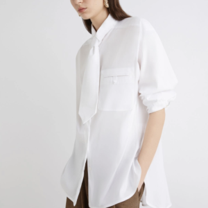 Marella – Πουκάμισο ποπλίνα με γραβάτα – λευκό Total Look 2