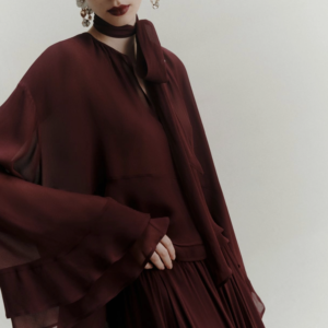 Marella – Μπλούζα ζορζέτα μπορντώ Total Look