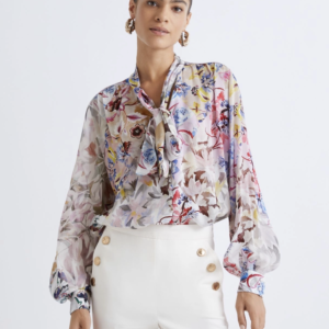 Marella – Μπλούζα φλοράλ με φιόγκο Total Look