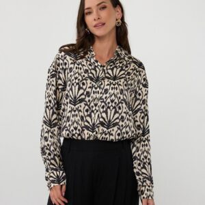 Esqualo – Φαρδιά μπλούζα σε λευκό & μαύρο Total Look