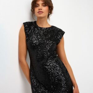 Esqualo – Μαύρο φόρεμα με παγιέτες Total Look 2