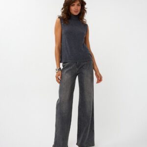 Esqualo – Τζην παντελόνα σε φαρδειά γραμμή Total Look