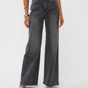 Esqualo – Τζην παντελόνα σε φαρδειά γραμμή Total Look 2